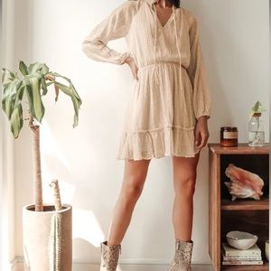 Cream long sleeve dress